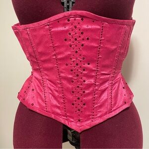 Burlesque Hot Pink Underbust Corset - Professionally Tailored & Steel Boned
